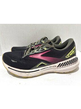 Brooks Adrenaline GTS 23 Womens Running Shoes Black Pink Lime Size 8.5